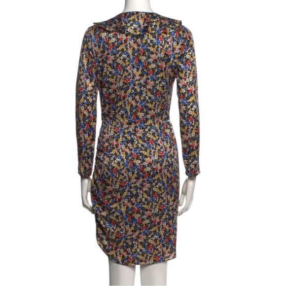 VERONICA BEARD Silk Minna Ruffle Floral Long Sleeve Wrap Dress Size 2-- STUNNING - Picture 4 of 7
